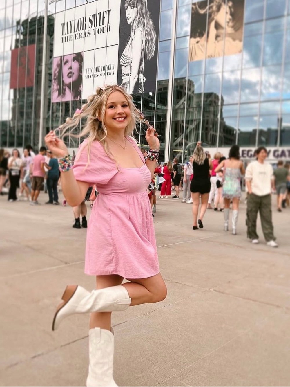 Abercrombie Pink Puff Sleeve Mini Romper